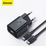 Baseus Super Si Quick Charger 1C 25W EU Sets with Type-C to Type-C Cable