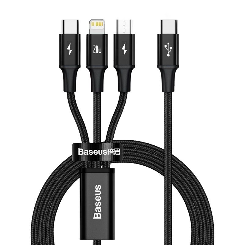 Baseus Rapid Series 3-in-1 Cable Type C to (Micro, Type-C + iP)