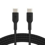 Belkin BoostCharge Braided USB-C to USB-C Cable (1m   3.3ft, Black)