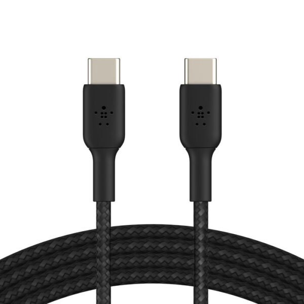 Belkin BoostCharge Braided USB-C to USB-C Cable (1m   3.3ft, Black)