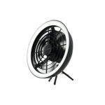 JISULIFE FA17 Rechargeable Fan with LED Light and Small Tripod