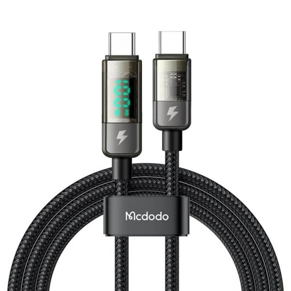 Mcdodo CA-361 Digital Pro 100W Auto Power Off USB-C to USB-C Transparent Data Cable (1.2m)