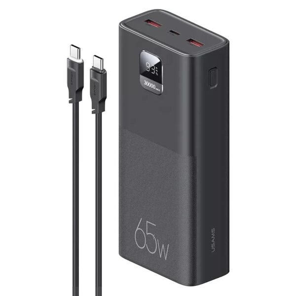 USAMS PB68 Type-C PD 65W 30000mAh Power Bank with Digital Display