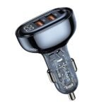 USAMS US-CC158 125W 3 Ports Transparent Digital Display Fast Car Charger