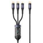 USAMS US-SJ600 3IN1 Transparent Digital Display PD100W Fast Charging Data Cable-1.2m (U83)