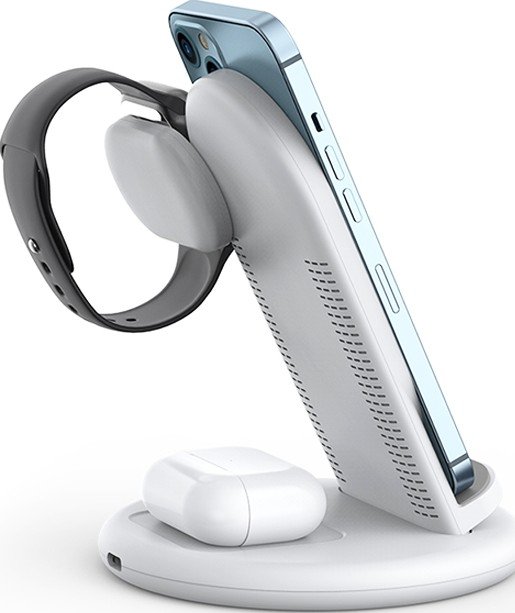 WiWU Power Air 3 in 1 Desktop Wireless Charging Station for Phone, Watch, Airpods