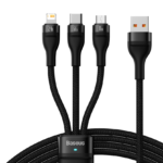 Baseus One-for-three Fast Charging Data Cable USB to M+L+C 66W 1.2m