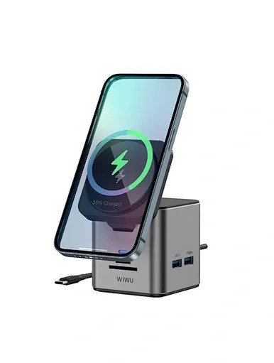WiWU 9 in 1 Multi ports Docking station with wireless charger
