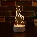 Finger Heart Acrylic Multicolor Night Lamp