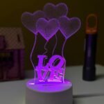 Love Baloon Acrylic Multicolor Night Lamp