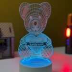 Love Bear Acrylic Multicolor Night Lamp
