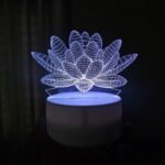 Water Lily Acrylic Multicolor Night Lamp