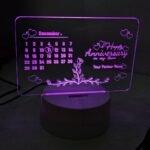 Acrylic Multicolor Night Lamp(Love Calender-Partners Name)