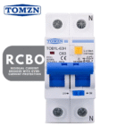 TOMZN RCBO TOB1L-63H 2P 63A 230V AC 50Hz 60Hz Residual Current Circuit breaker