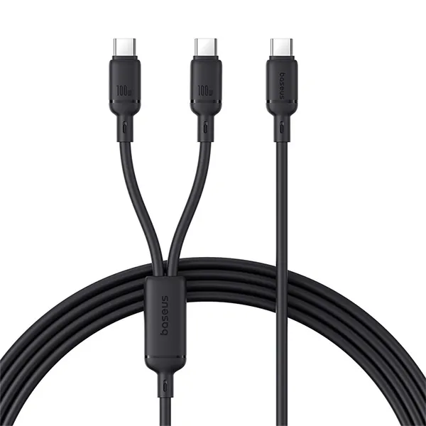 Baseus Silky Series 100W Type-C to Dual Type-C Fast Charging Cable – 1.5m