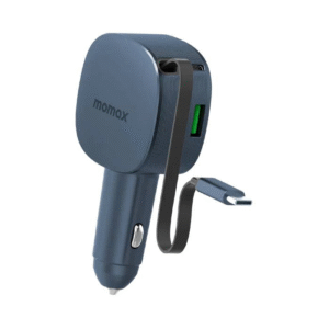 Momax 1-Move⁺ 60W 2-Port Car Charger with Built-In Retractable Cable