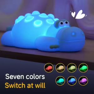 7 Color Crocodile Shape Silicone Night Light Toy for Kids