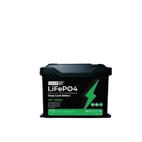 GearUP 12V 100Ah LifePO4 Lithium Battery with Smart BMS + Bluetooth