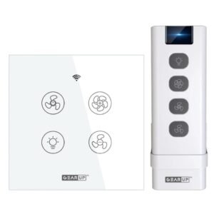 GearUP Wi-Fi Ceiling Fan Speed Controller & Light Switch — Smart TUYA Smart Life App Control with Remote