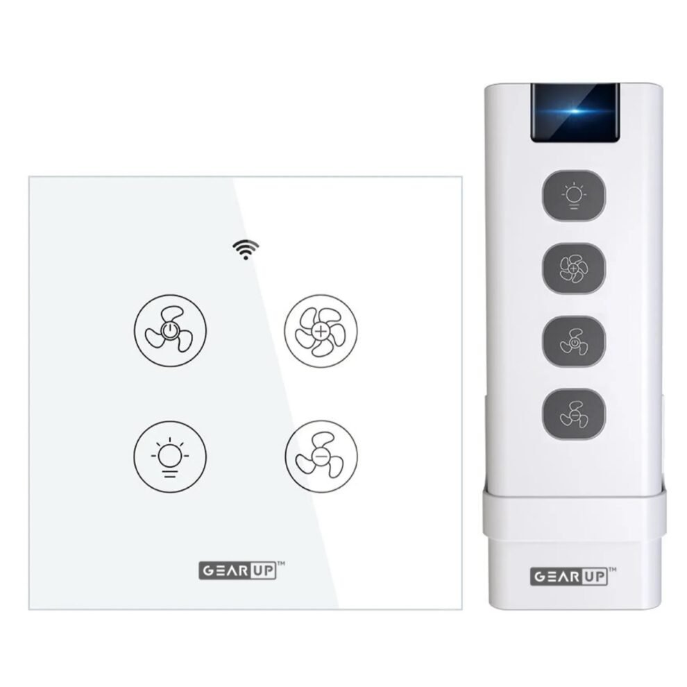 GearUP Wi-Fi Ceiling Fan Speed Controller & Light Switch — Smart TUYA Smart Life App Control with Remote