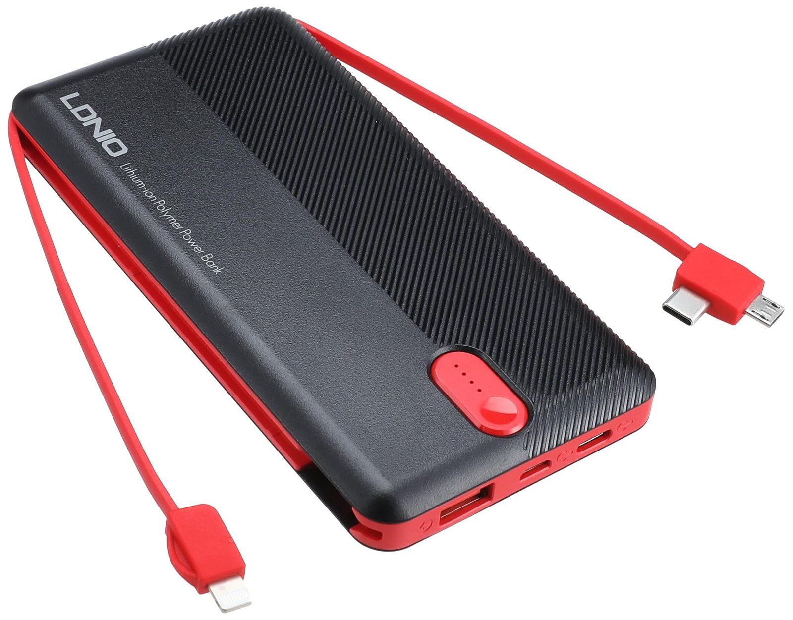Ldnio PL1013 Dual USB Output Port 10,000 MAh Power Bank With Build-In Cable - Image 2