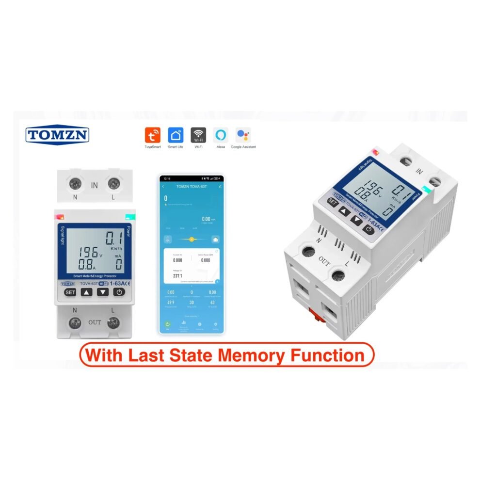 TOMZN TOVA-63T WIFI Circuit Breaker 63A (White Display)