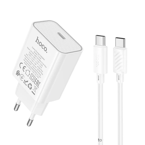 hoco C143A Benefit single port PD20W charger set (C to C)(EU)